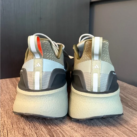 adidas Ultraboost Men's 5TR Silver Pebble Olive Green & Blue Light Boost Running - Picture 2 of 5